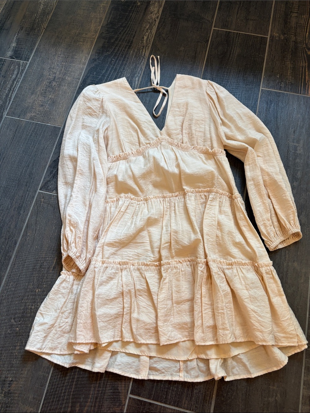 Altar'd State Cream Tiered Mini Dress